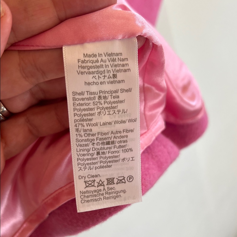 JCrew Factory Pink Wool Lady Coat with Gold Buttons - Picture 8 of 10